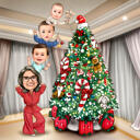 Christmas Tree Family Caricature