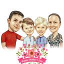 Caricatură de familie pentru cadou de Ziua Mamei