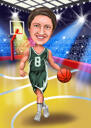 Head and Shoulders Basketball Player with Background