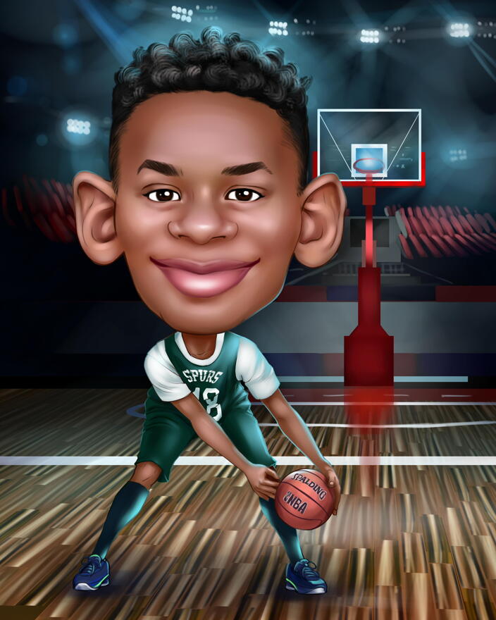Basketball Player Custom Caricature from Photos
