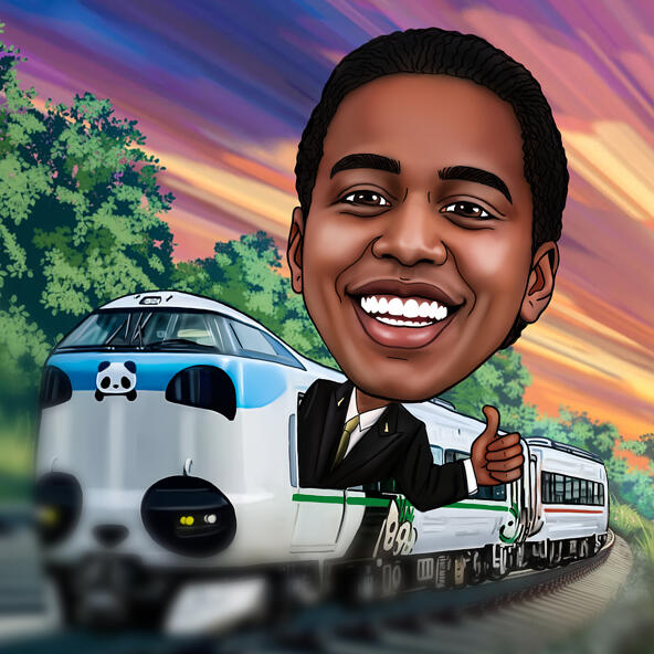 Карикатура на поезд