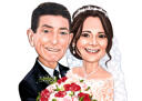 Bride+Holding+Groom+Caricature+Drawing
