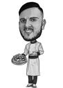 Matälskarkarikatyr: Pizza Man Cartoon från Photos