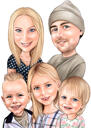 Large Family Caricature