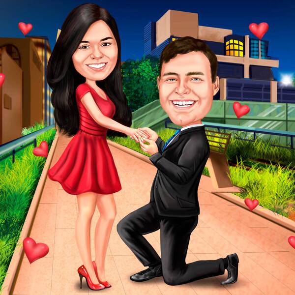 Engagement Proposal Caricature