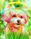 Suņi, šķērsojot varavīksnes tiltu, portrets
