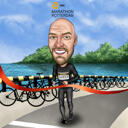 Triathlon Caricature from Photos for Triathlete Gift