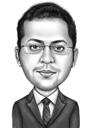 Caricatura de Seguro em Estilo Preto e Branco