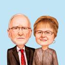 Grandparents Memorial Cartoon Portrait with Sky Blue Background