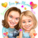 Portrait caricatural de bébés filles à partir de photos