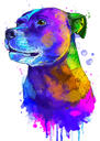 Staffordshire Bull Terrier Pastel Watercolor Portrait from Photos