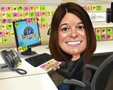 20 Year Work Anniversary Caricature Gift from Photo