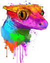 Caricature de lézard caméléon reptile à l'aquarelle