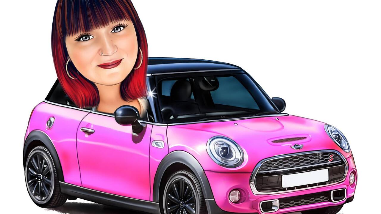 Красивый рисунок Mini Cooper - идеальный подарок для автолюбителей🚘💗🎨.  Заказывайте и покупайте!.....