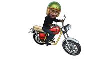 Motorcycle Racing Cartoon with Helmet