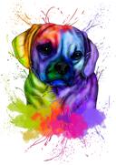 Dogs+Group+Portrait+Caricature+in+Rainbow+Watercolor