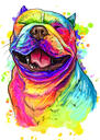 Retrato de acuarela en colores pastel de Staffordshire Bull Terrier de fotos