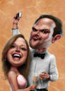 Desen caricatural amuzant cuplu bar