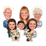 Retrato Memorial de Família em Memória Amorosa para os Pais