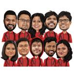 Dessin de caricature de groupe