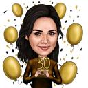 30 års karikatyrpresent från foton