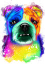 Bokseris suns karikatūras zīmējums akvareļa stilā no fotoattēliem