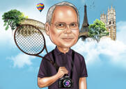 Custom Person Retirement Gift Caricature in Color Style from Photos