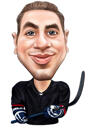 Exaggerated Hockey Player Caricature