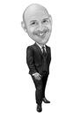Caricature d'une personne en noir et blanc
