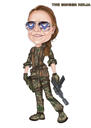 Soldier with Gun Colored Caricature