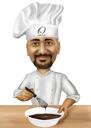 Baker Cooking Caricature: Custom Logo Design