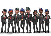 Caricatura del gruppo di testimoni dello sposo