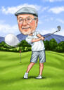 Desen animat cu un jucător de golf complet