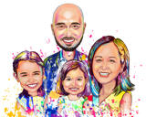 Portrait de famille à l'aquarelle