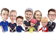 Large Family Caricature