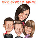 Mother with Children Personalized Portrait