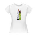 Couple personnalisé dans la caricature d'amour de photos cadeau sur T-Shirt