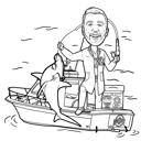 Outline Caricature featuring Profession or Hobby