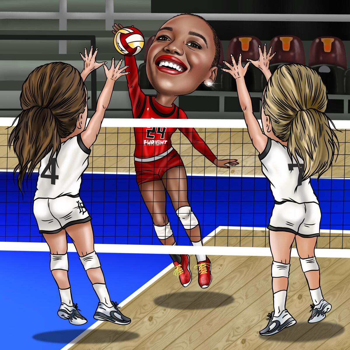 volleyball-caricature-drawing-game-in-action-buy-art-online