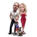 Caricatura di famiglia a figura intera da foto
