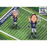 2 Cowboys Fans Personalized Caricature Gift
