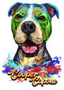 Retrato en acuarela de un Staffordshire Bull Terrier