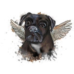 Aquarell Memorial Boxer Portrait von Ihrem Foto