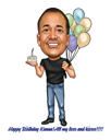 Peinture de caricature de joyeux anniversaire