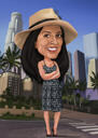 Full Body Female Cartoon from Photo on Custom Background