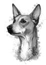 Graphitbasenji-Karikatur