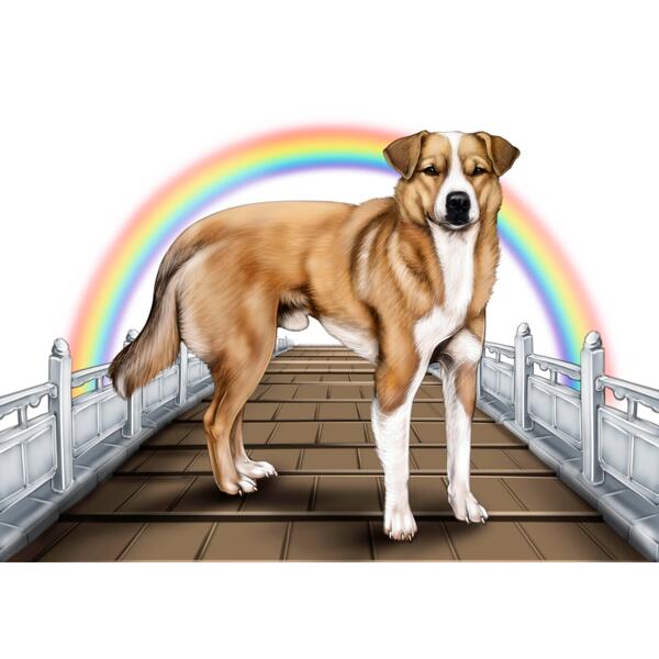 Pittura del ponte dell'arcobaleno del cane