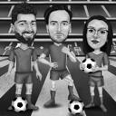 Caricatura di atleti di gruppo escursionistico