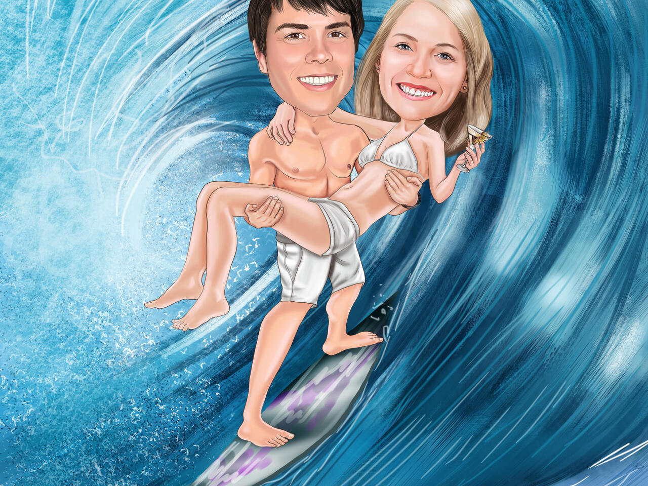 La vague et le surfer