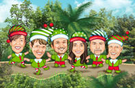Business Christmas Card - Employees Caricature for Holiday Cards